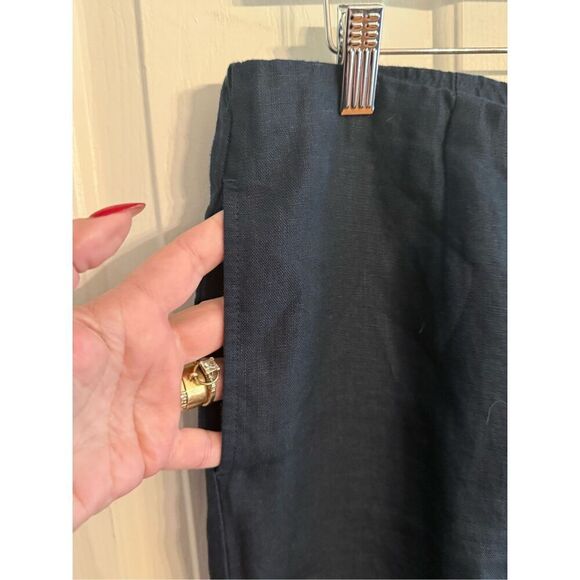 J. Jill Love Linen Navy Pull On Ankle Pants sz M EUC - Picture 3 of 6
